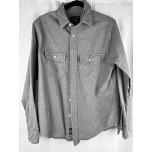 Abercrombie & Fitch Flannel 100% Cotton‎ Shirt Long Sleeve Gray Mens Size M